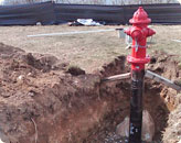 Water Main Installation with Fire Hydrants