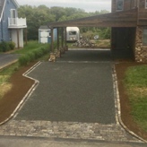 Completed Cobblestone Driveway w/ 3/8 Blue stone