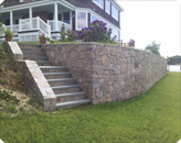 Stone mason retaining wall