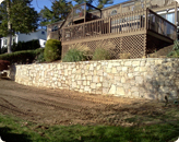 Stone mason retaining wall
